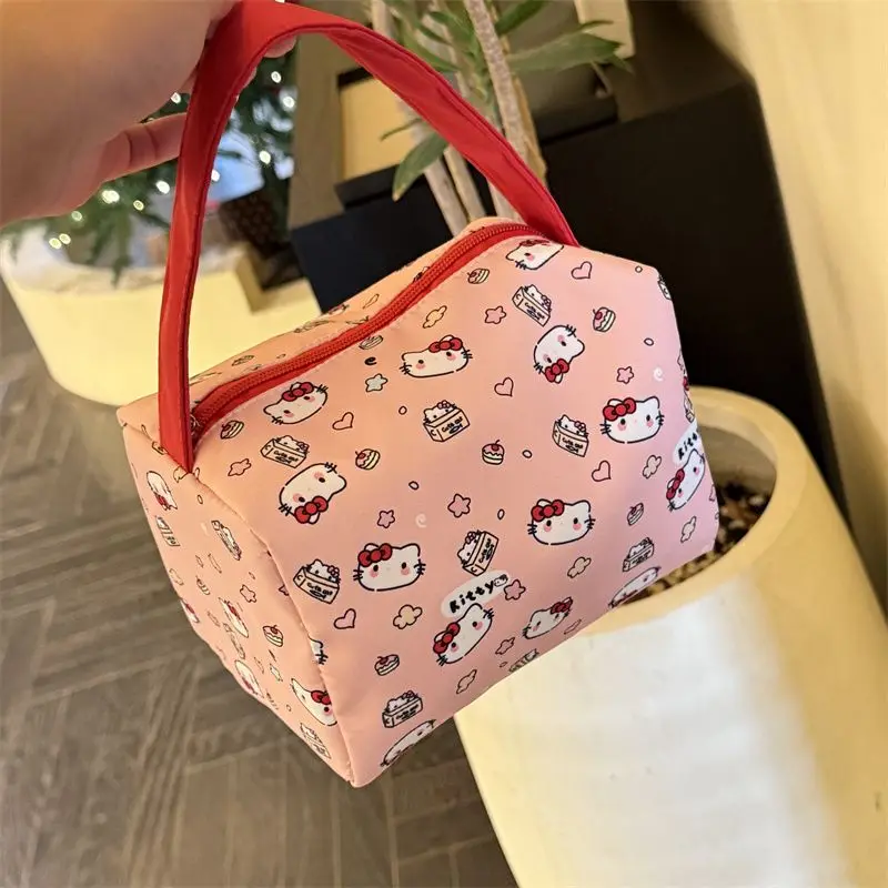 

Новая сумка-котик: очаровательная розовая косметичка с мультяшным котом, вместительная сумка-тоут для девочек, стильная сумка через плечо, сумки-тоут