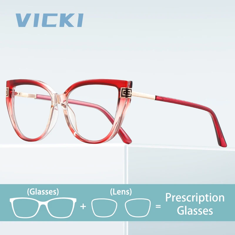 

Женские изысканные металлические декоративные очки VICKI — настраиваемые очки по рецепту — очки с защитой от синего света — фотохромные PFD2259