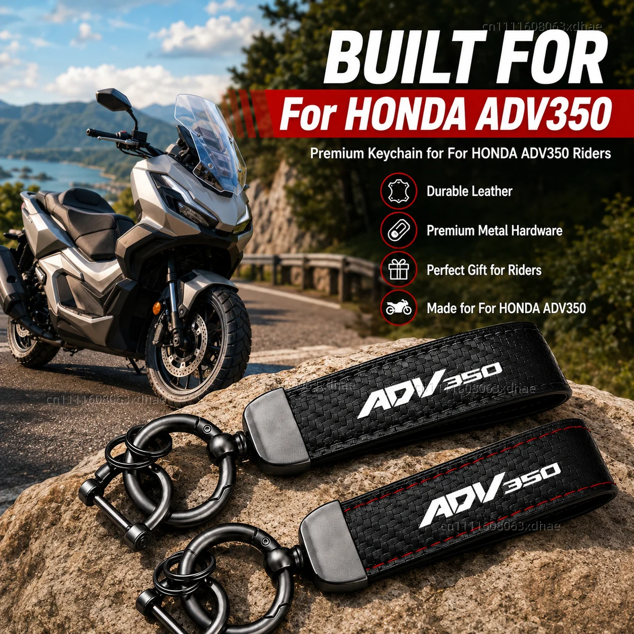 

High-Grade Leather Motorcycle Keychain Holder Keyring Accessories For HONDA ADV350 ADV 350 2021 2022