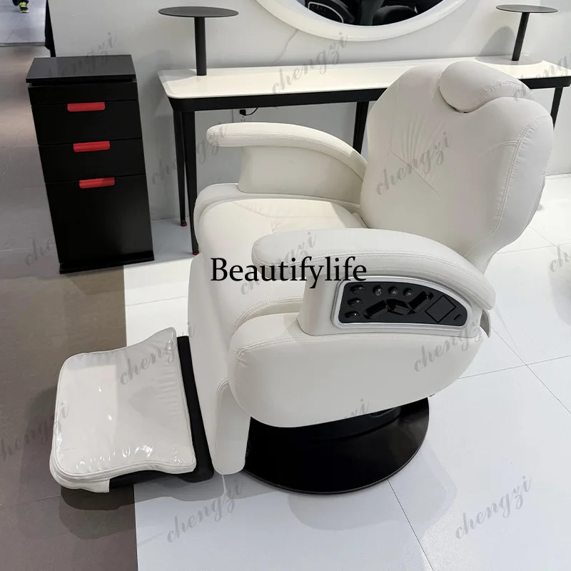 k182  Professional Electric Barber Chair Reclining Tattoo Sleep Designer Barber Chair Pedicure Message Salon Furniture