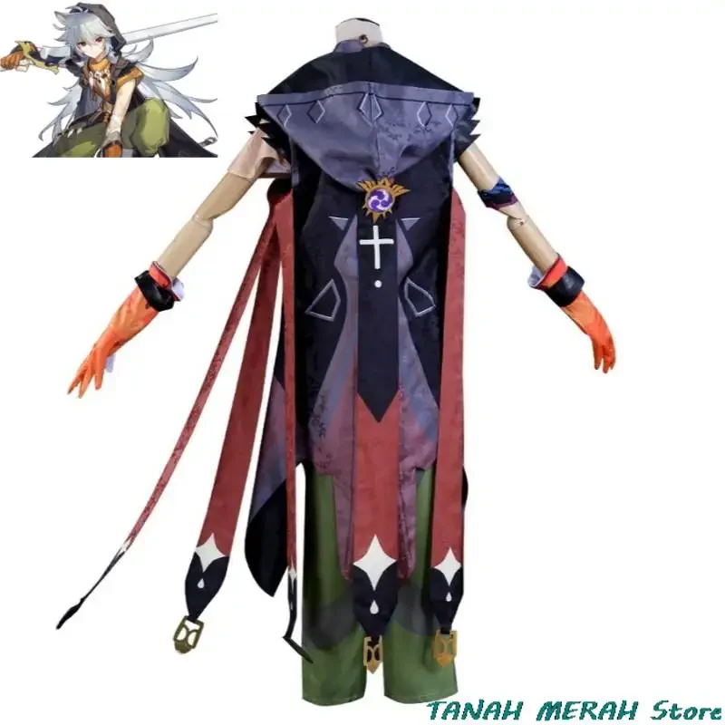 Anime Game Genshin Impact Razor Cosplay Costume, Perruque, Mondstadt Wolvendom, Running Wolf, Adulte, Femme, Homme, Hmatte en Uniforme trempé, RZ520