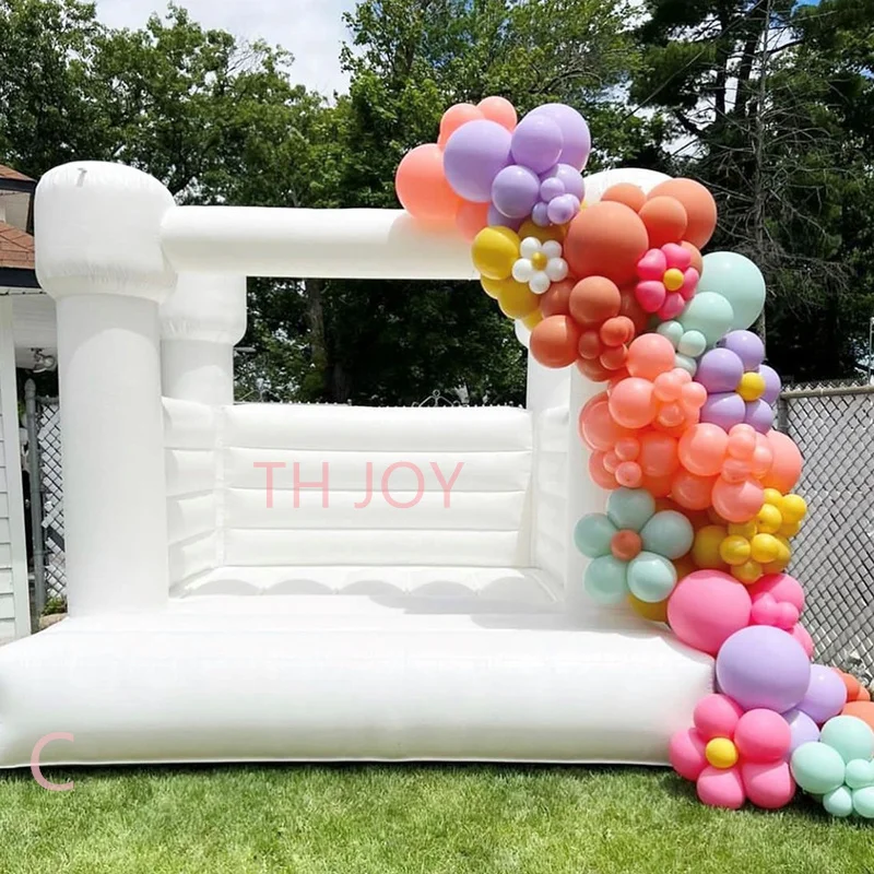 

3x3m-10x10ft bounce house white, bridal wedding bouncy castle kids birthday party house