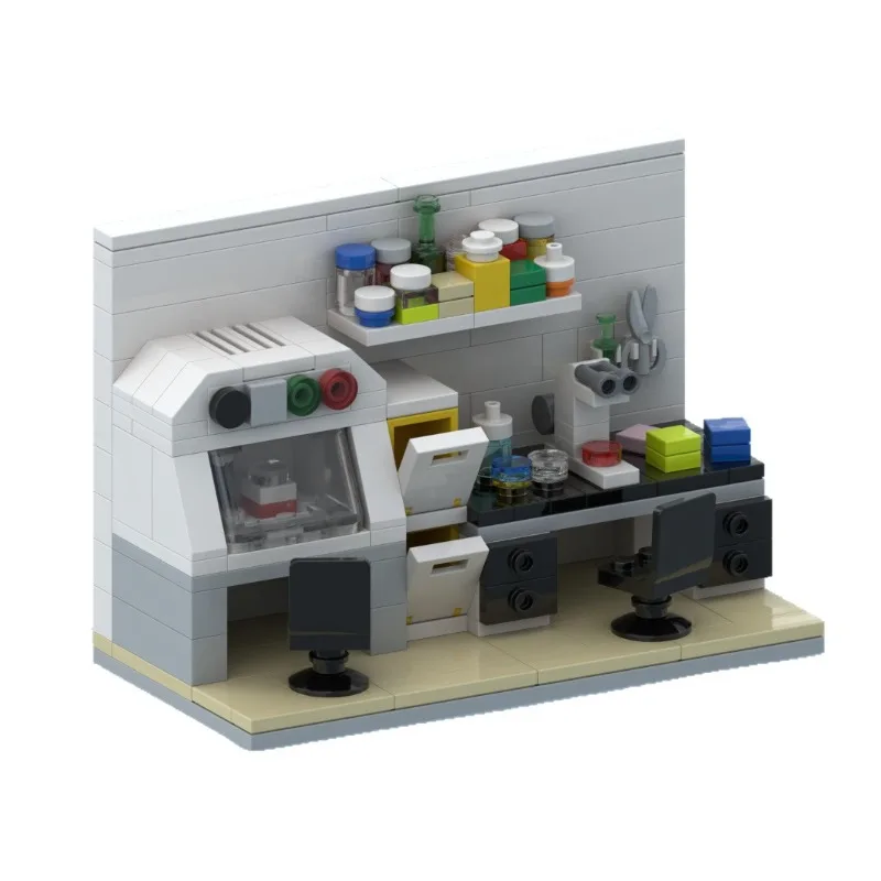 187-teiliges Mini-Home-Labor-Bauset – MOC-Mikromöbel-Modellbausatz für Jugendliche und Erwachsene, kreatives DIY-Raumdekor-Geschenk mit Führung