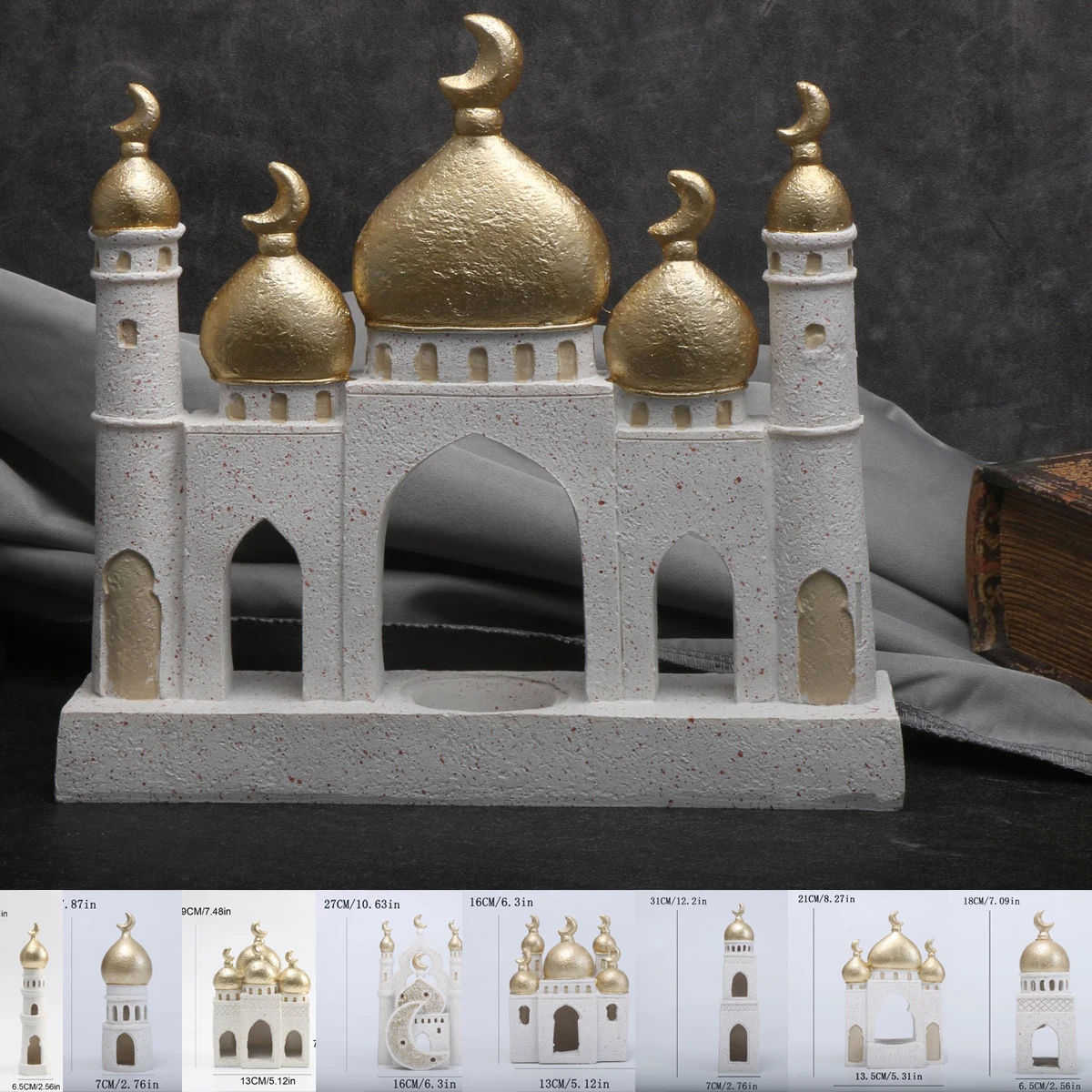 

Candlestick Muslim Kaaba Dome Mosque Islamic Desktop Ornament Table Car Decor Crafts Gifts Home Decoraitons