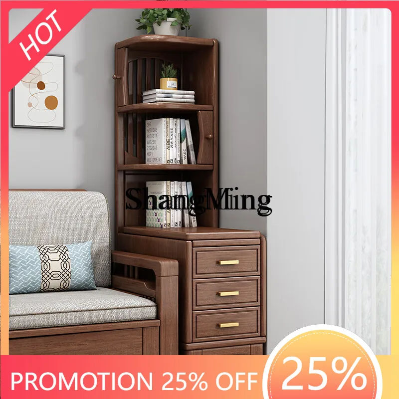 SM Chinese-style solid wood sofa side cabinet, storage corner locker in the living room