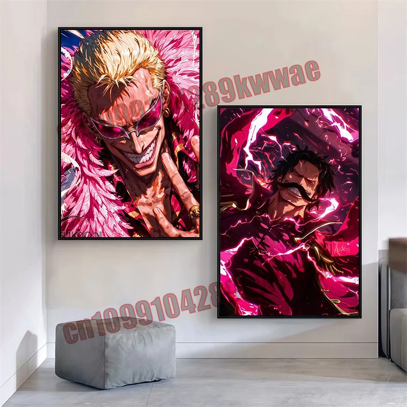 アニメワンピース、ルフィ、ゾロ、アートポスター印刷キャンバス絵画高品質バーカフェ壁アートシンプルな装飾油絵