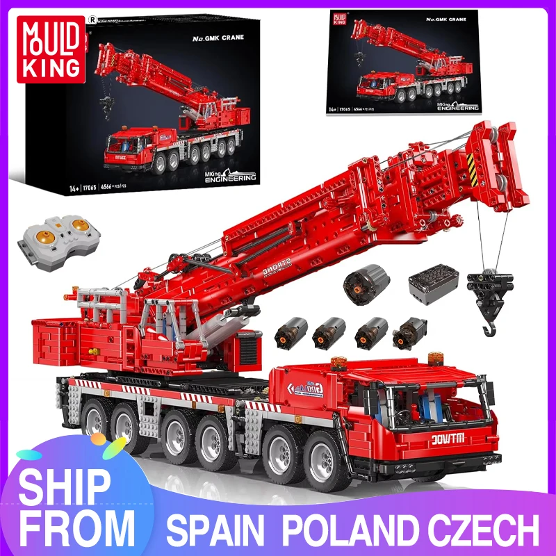 MOULD KING 17065 Enginerring Truck Toys Technical Grove GMK Crane Building Block RC Car Brick Set Kids Christmas Gift moc