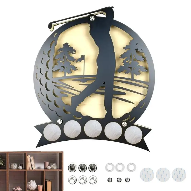 Golf Ball Wall Display Shelf Golf Ball Display Holder Case Golf Ball Rack Stand Art Golf Ball Wall Hangings Storage Organizer