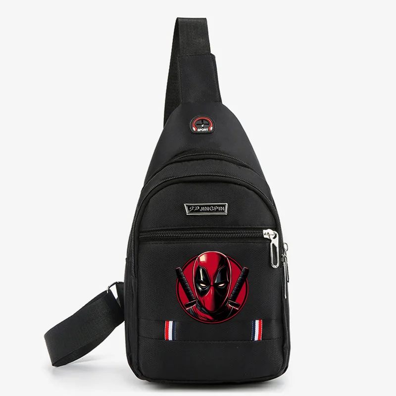 Deadpool super-herói crossbody chest bag para homens, esportes ao ar livre multifuncionais, bolsas de lona simples, nova moda