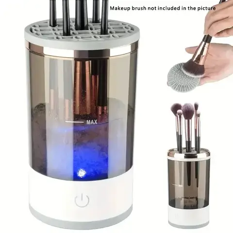 3 In 1 Electric Makeup Brush Cleaner Automatic Spinner Quick Dry Cleaning Tool Makeup Brush Holder Stand for Lazy Women