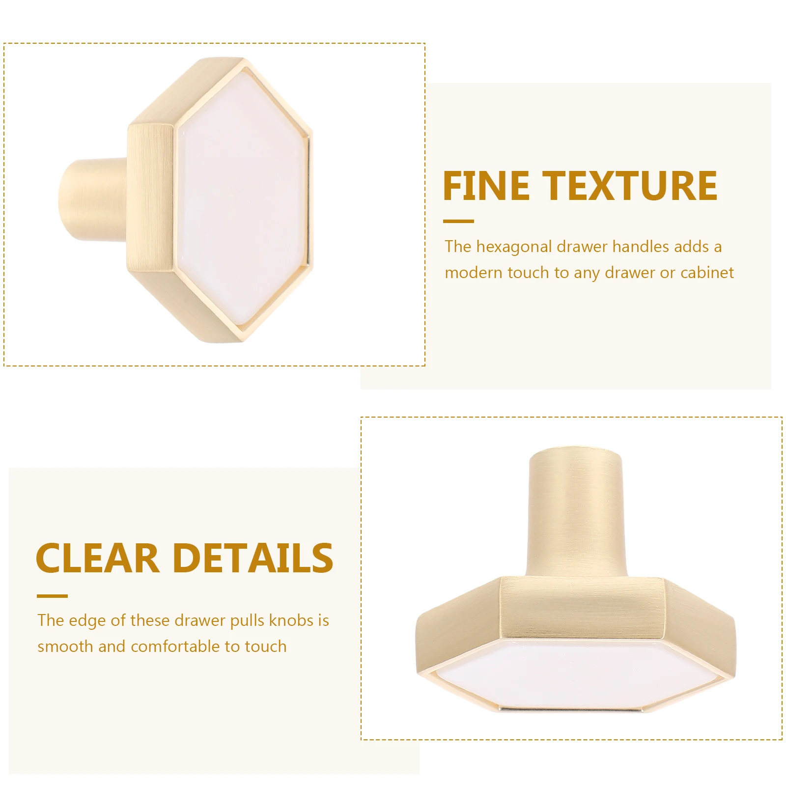 

4Pcs Gold Hexagonal Drawer Handles Zinc Alloy Resin Replacement Cabinet Knobs for Dresser Vanity Kitchen Bathroom Drawers