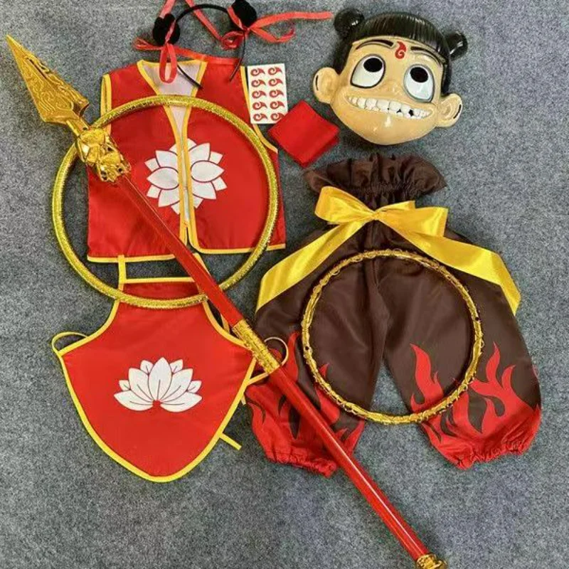 Nezha المرحلة زي تأثيري ازياء للأطفال ملابس الرقص هالوين تأثيري مهرجان أزياء الرقص لعبة الكرنفال