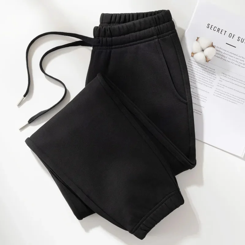 กางเกงขายาวผู้หญิงทรงหลวมเอวสูงมีเชือกผูก แต่งกระเป๋า สไตล์ลำลอง เหมาะสำหรับฤดูหนาว