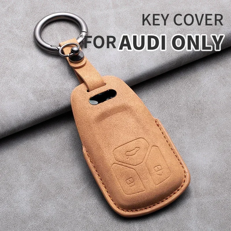 

Suede Leather Car Remote Key Case Cover For Audi A6 A5 Q7 S4 S5 A4 B9 Q7 A4L 4m TT TTS RS 8S 2016 2017 2018 Protector Shell Fob