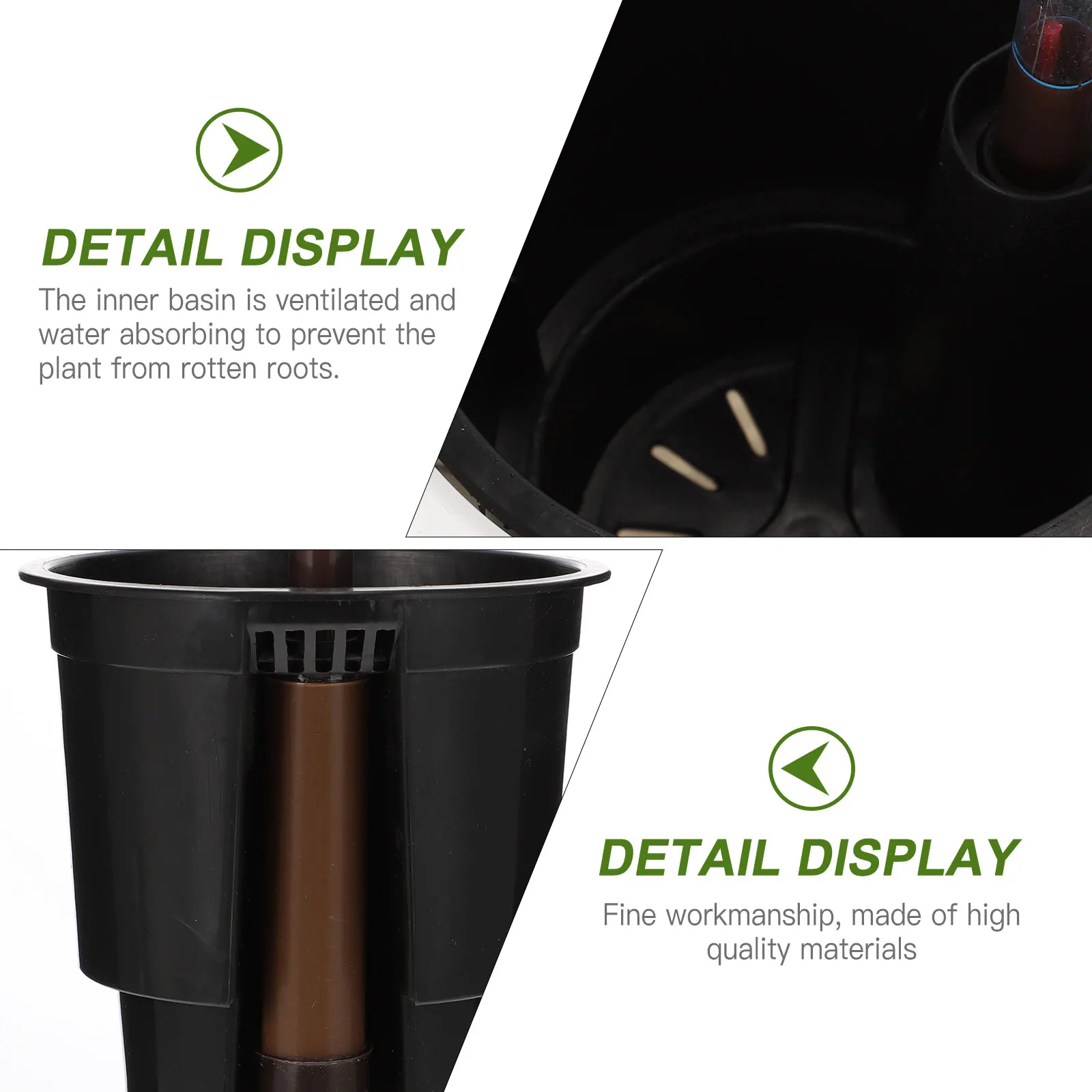 

Automatic Self Watering Pots Absorbent Flower Pot Plants Container Plastic Planter Vibrant Colors Sleek Lines Indoor Houseplants
