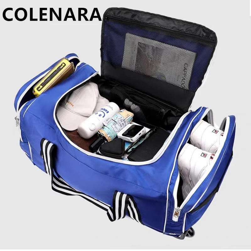 

COLENARA Men's Travel Storage Box Foldable Zipper Multifunctional Suitcase Oxford Cloth Luggage Large-capacity Trolley Bags