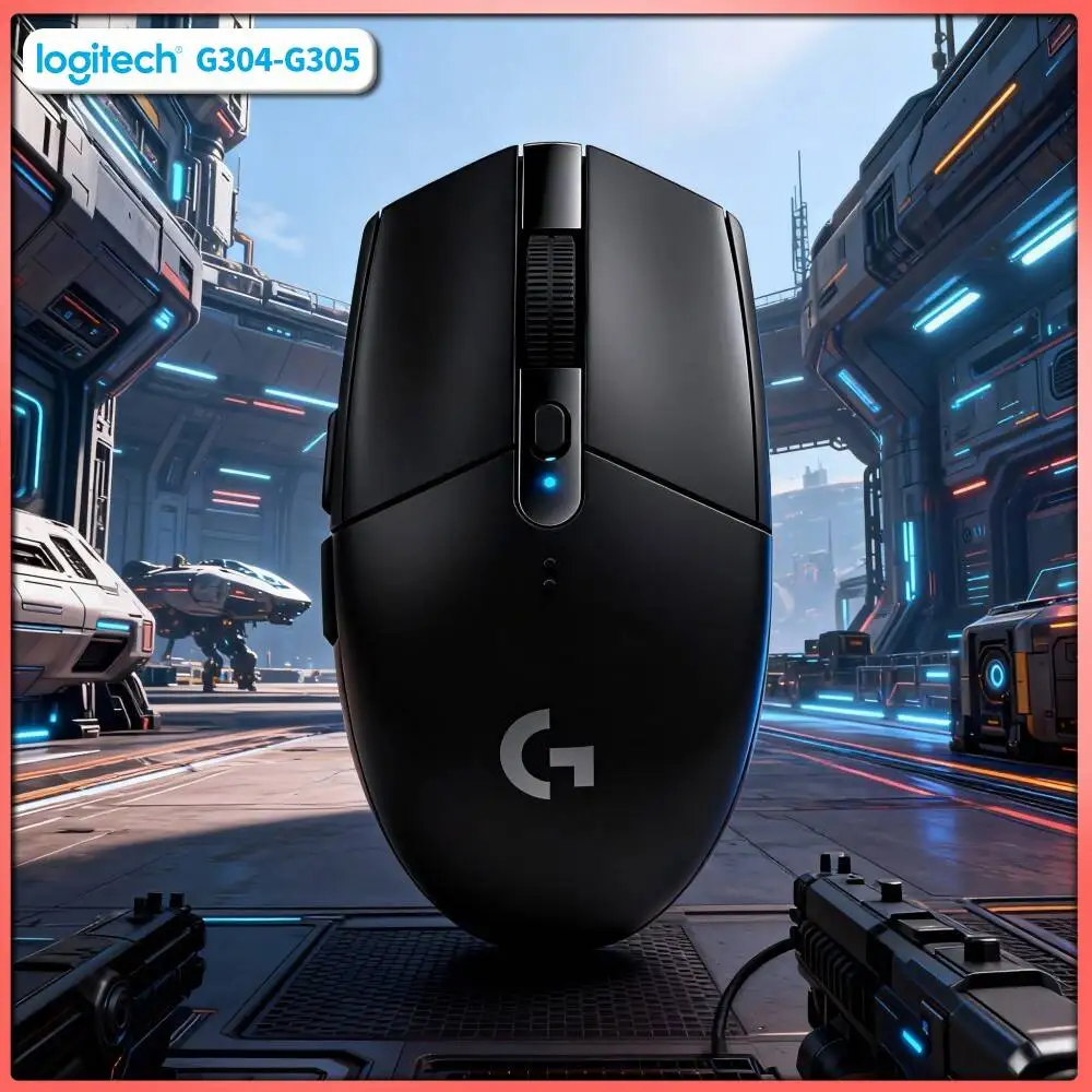 Logitech G305 LIGHTSPEED Wireless Mouse, 12000 DPI HERO, 6 Custom Keys, 250h Battery, 99g, PC Mac Gaming