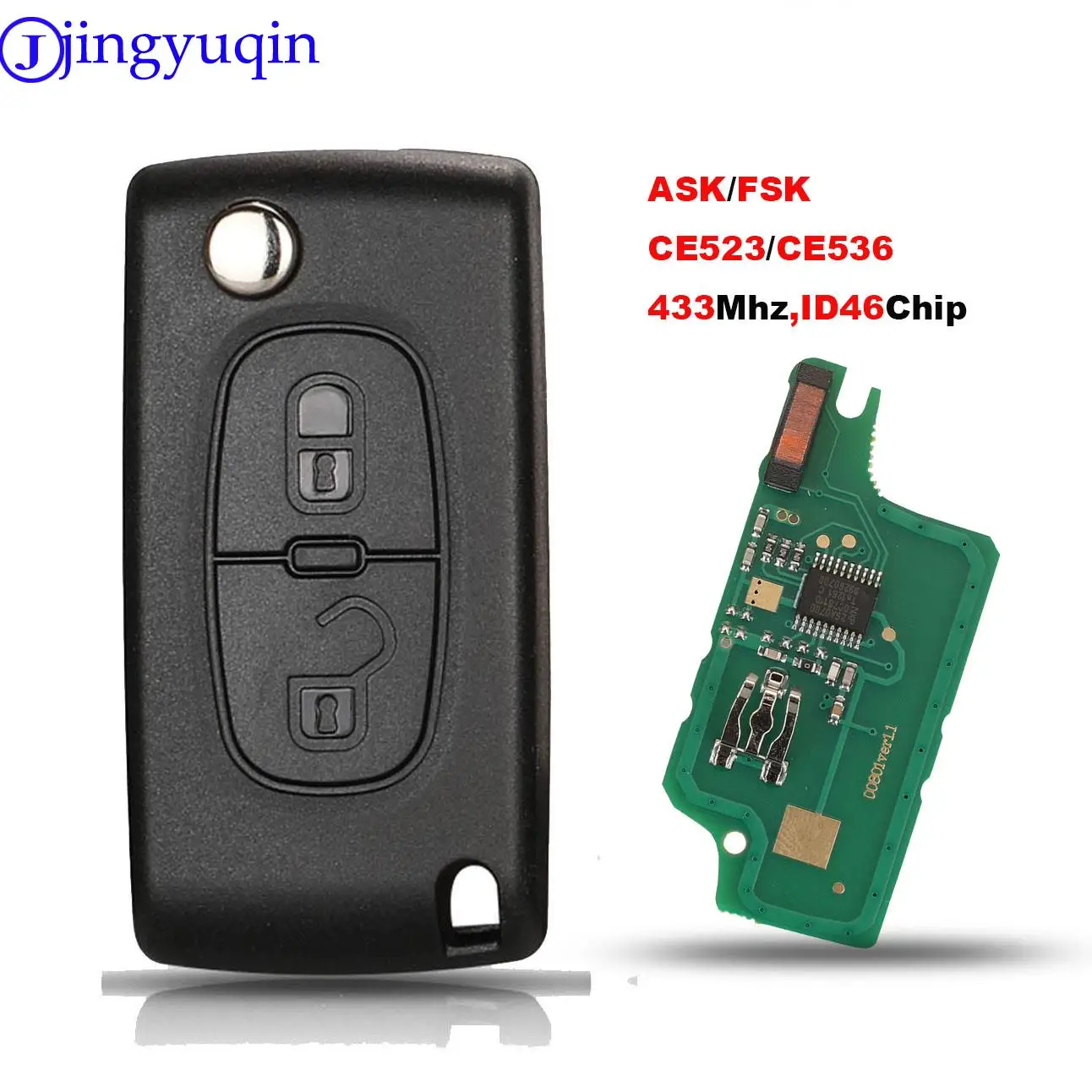 jingyuqin 434Mhz ASK For Peugeot 107 207 307 308 407 607 For Citroen C2 C3 C4 C5 C6 C8 Xsara Picasso CE0523 Ce0536 VA2/HCA Blade