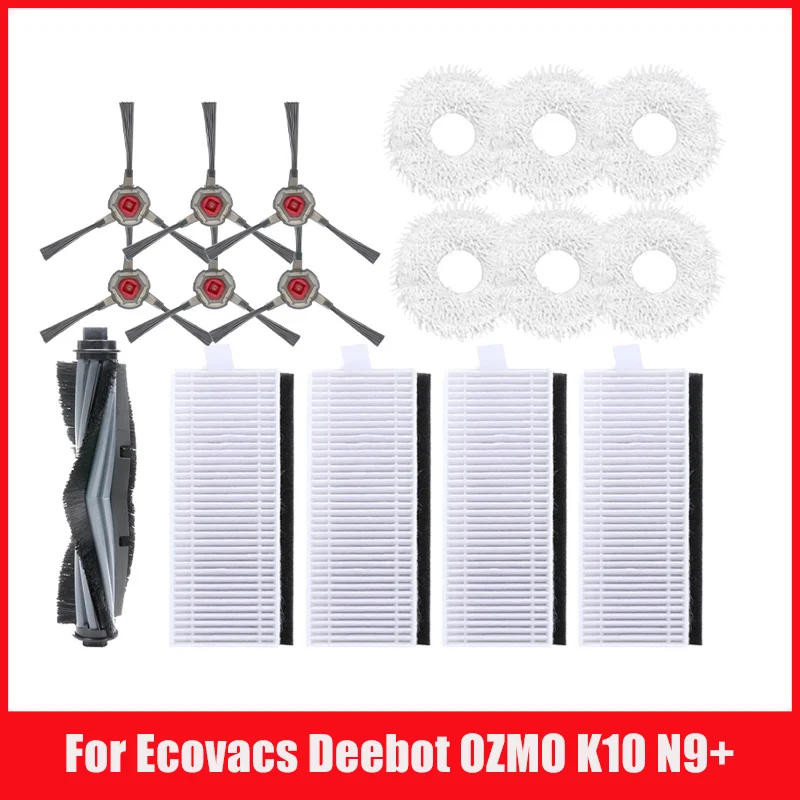 

For Ecovacs Deebot OZMO K10 N9+ Yeedi DVX46 Sweeping Robot Hepa Filter Mop Cloth Side Main Brushes Cover Vacuum Cleaner Parts