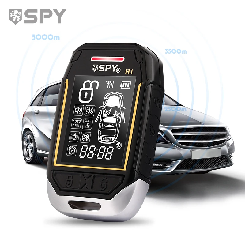 SPY H1 Car Alarm Kit Universal Anti-theft Alarm Device for Gasoline and Diesel Vehicles Keyless Entry & Remote Start