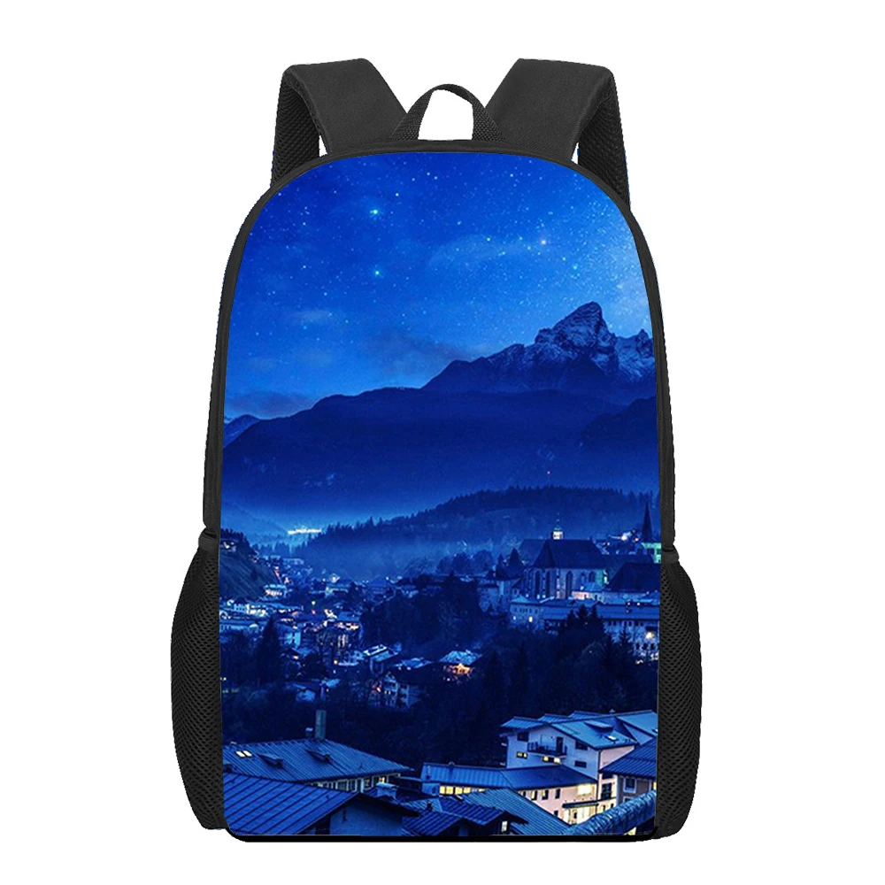 Art Anime Landscape illustration 3D Print School Bags for Teenage Girls Boys Casual Children Bookbags Backpacks Student Book Bag
