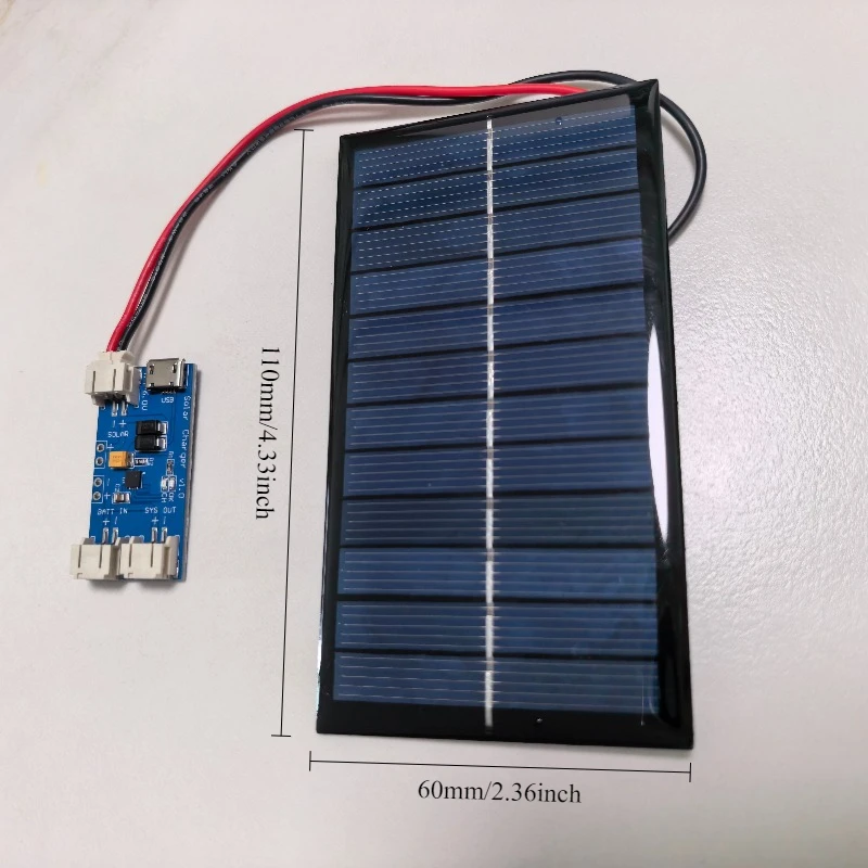 Mini 6V 200MA 1,2W Monokristallines Silizium-Solarpanel mit Solarladegerät CN3065 für 18650 Akku & Handy-Aufladung – Detail 4
