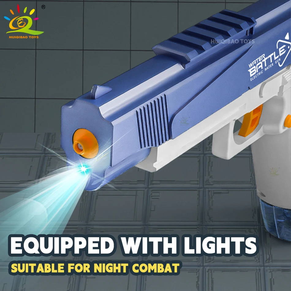 HUIQIBAO M1911 الكهربائية السيارات القتالية ضوء مدفع المياه الصيف في الهواء الطلق الشاطئ الخيال النار مكافحة المياه لعبة اطلاق النار لعبة للأطفال