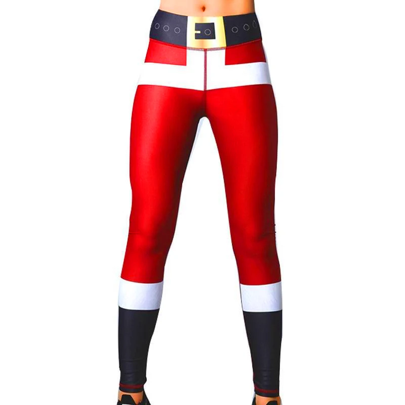 High Waist Christmas belt printed Leggings Fashion Leggings Women Fitness Running Yoga Leggings Pants Energy Gym Tight Leggings