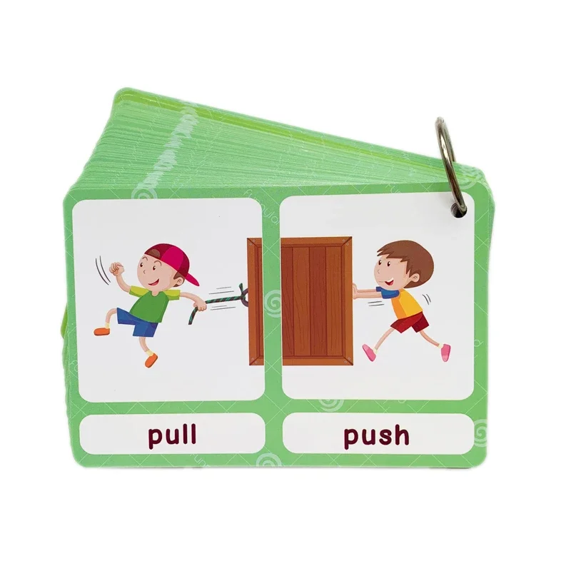 

100 Groups Opposites Flashcards English Vocabulary Cards Montessori Learning Educational Toys For Children Memory Game
