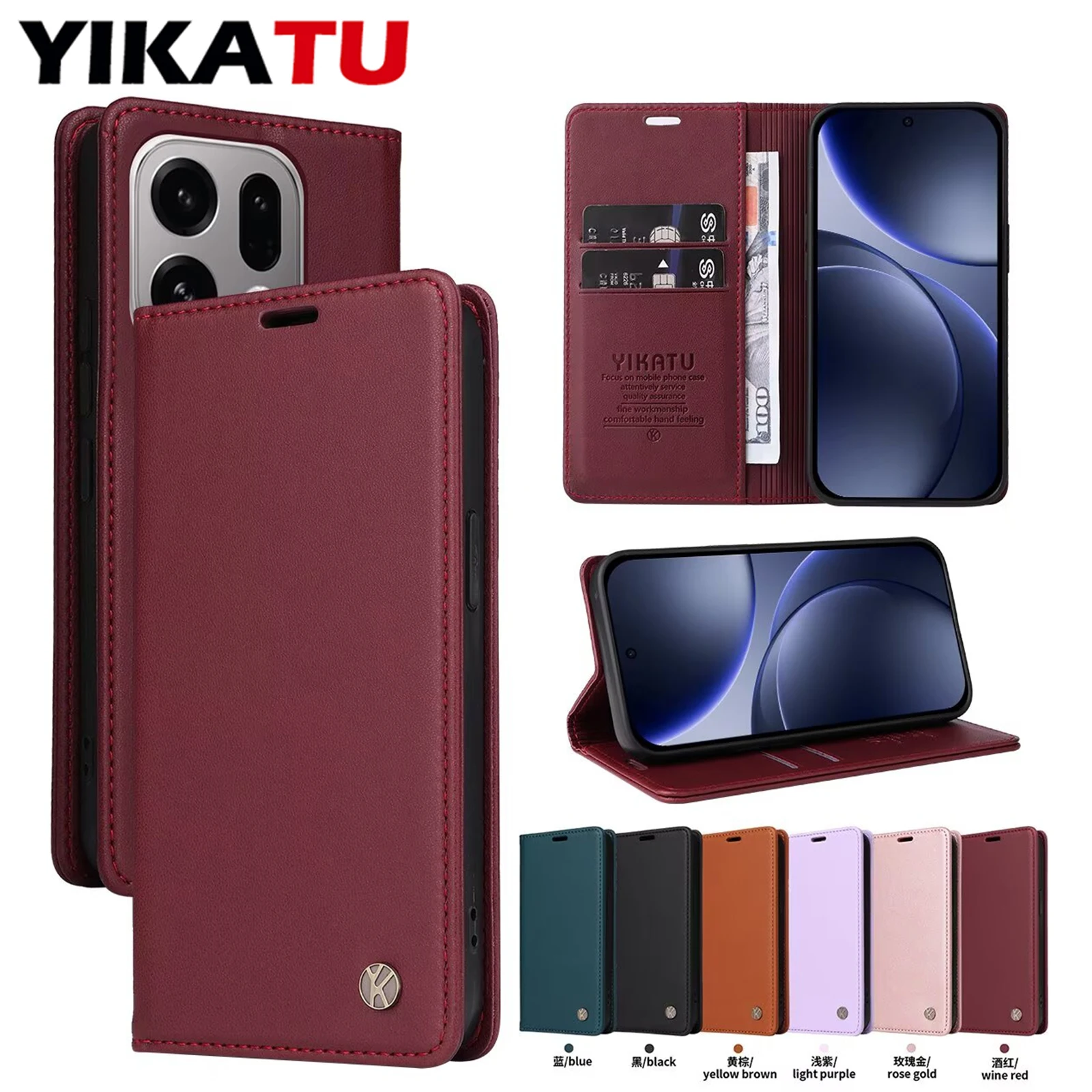 

Противоударный кожаный чехол-кошелек для OPPO Find X3 X5 X8 X9 Pro X5 Lite F31 5G F25 F19 Pro F17 K12X K10 Reno4 Z F, защитный чехол от падения