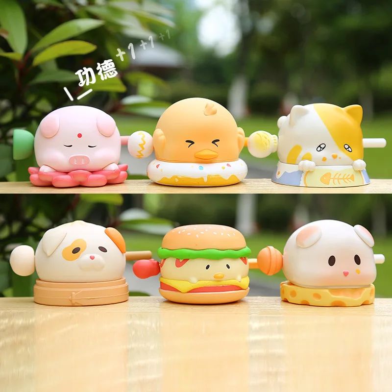 New Cute Little Animal Wooden Fish Toy Model Creative Knock Knock Music Stress Relief Office Desktop Decorations Small Ornaments