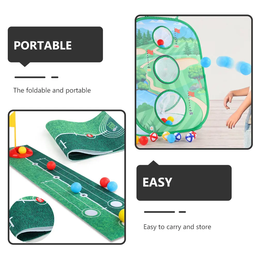 1 Set Golf-Spielset für Kinder, faltbare, tragbare Übungsmatte für den Innen- und Außenbereich, zur Entwicklung der Hand-Auge-Koordination, für den Sport