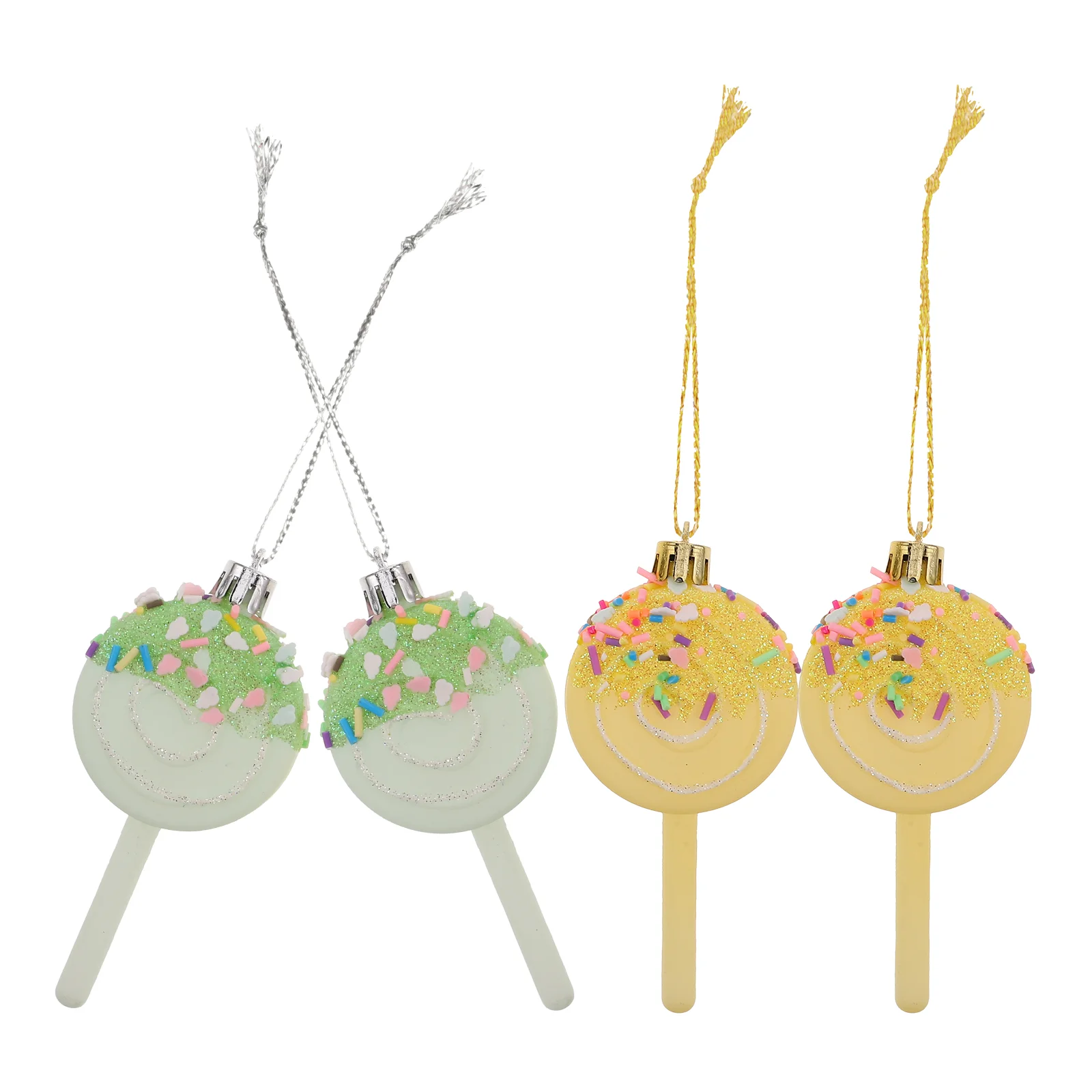 4 Pcs Lollipop Pendant Christmas Tree Decor Candies Hanging Ornament Candy Plastic