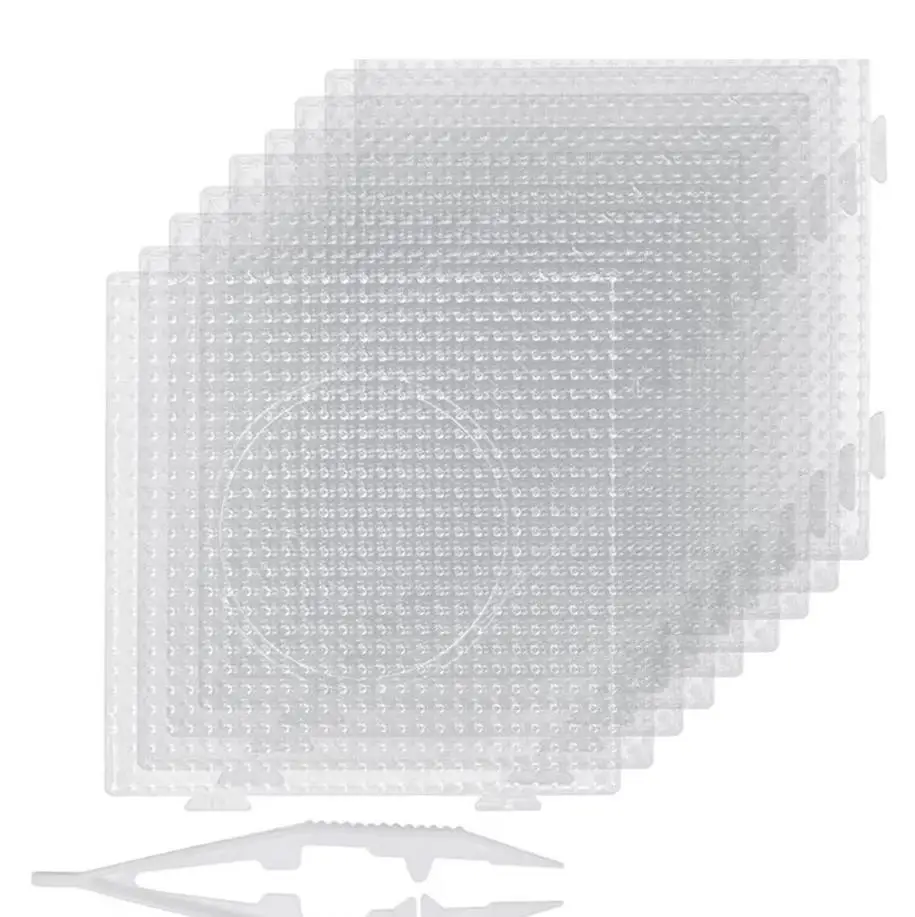 4/6/9-teiliges Perler Bügelperlen-Set 5mm Hama Perlen DIY Bastelschablonen Quadratische Bastel- und Kunst-DIY-Schablonen Lernspielzeug