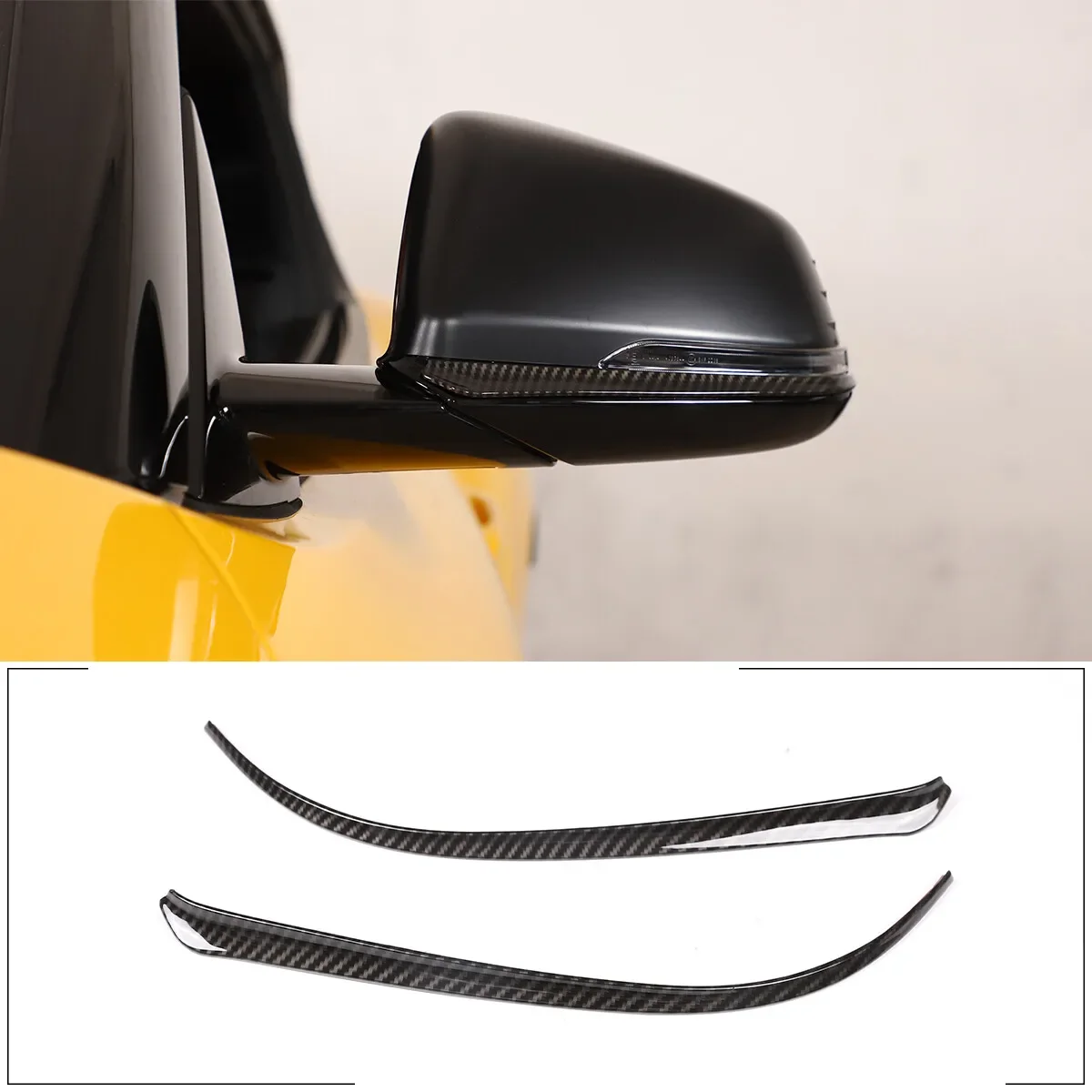 2PC ABS Carbon Style Car Rearview Mirror Scratch-Resistant Trim Strips Accessories Kit For Toyota GR Supra A90 A91 MK5 2019-2025