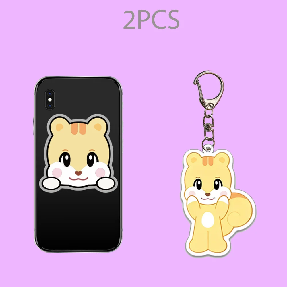 NEXZ حامل هاتف المفاتيح 2 قطعة/المجموعة الكرتون جديلة PVC قابلة للتطوير فين حامل الاكريليك الطباعة قلادة حلقة رئيسية Haru Seita المشجعين هدية #1