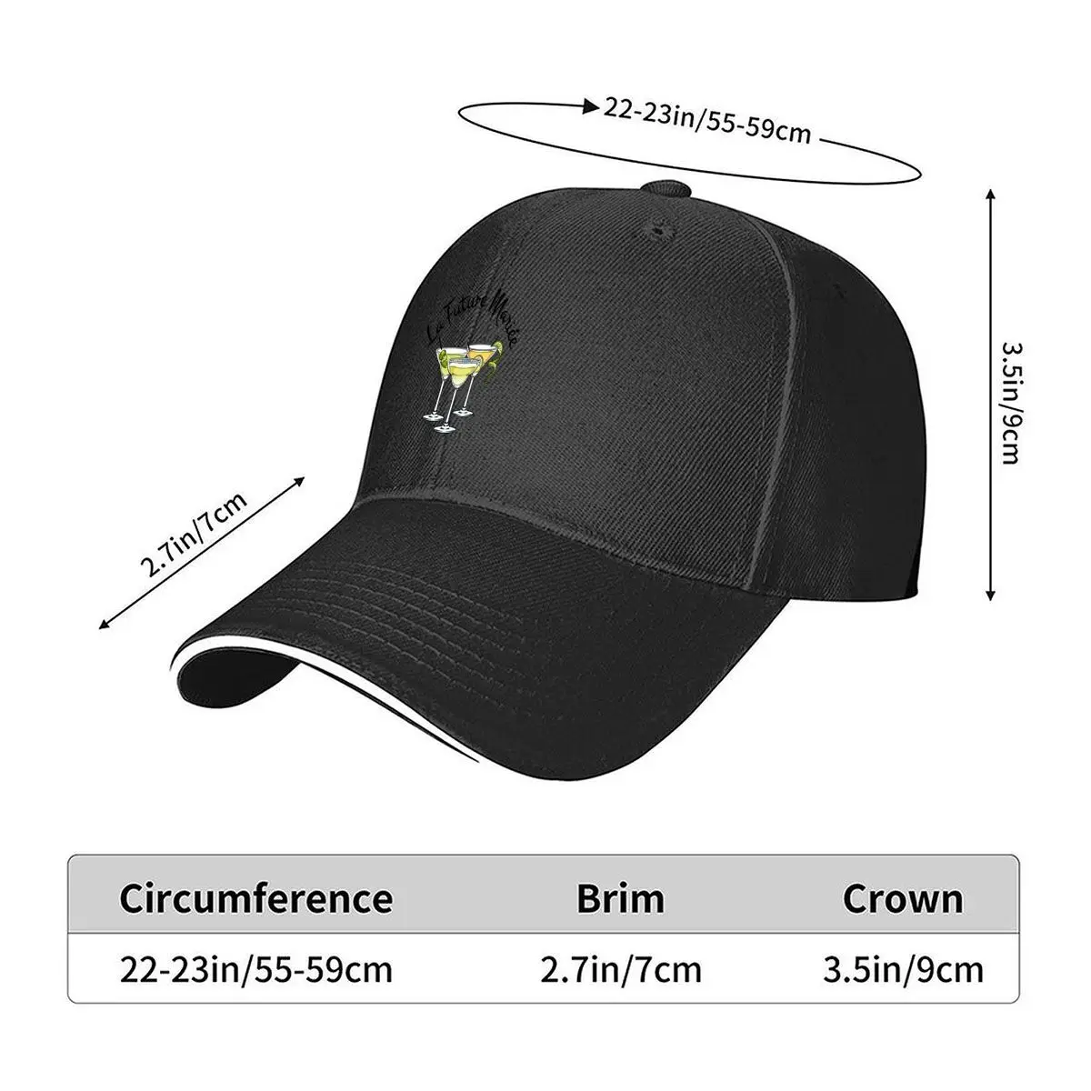 La Future Mariee Bridal Cocktail Bachelorette Lime Drinks Sandwich Baseball Cap Women Unisex Male