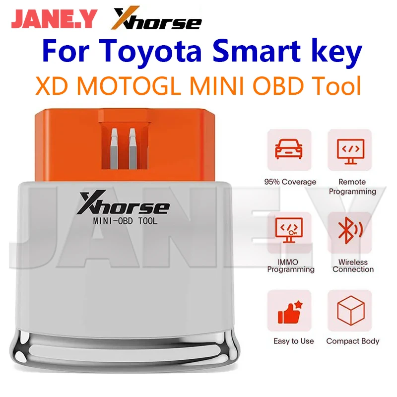 Xhorse For Toyota Smart Key Support Add Key And All Key Lost Xhorse XDMOT0GL MINI OBD Tool 4D 8A Chip Programming FT-OBD Adapter