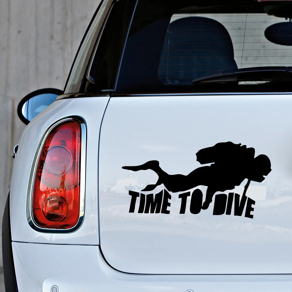 MIGNATIS - Time To Dive And Diver Label Sticker Adhesive Mural Art Decal For Car Window Loptop Decoration Vinyl Stickers waterpr