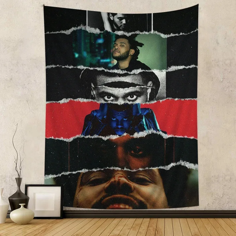 

IJL62Singer The Weeknd Decorative Wall Tapestry Room Decoration Items Wall Hanging Home Decor Dormitory Concert Banner Party4Th^