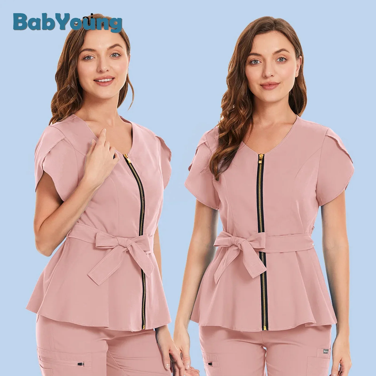 

Women's Top Medica Scrub Top Korean Style Operating Room Work Blouse Short Sleeve Nursing Accessories Nurse Uniform Clinic Shirt