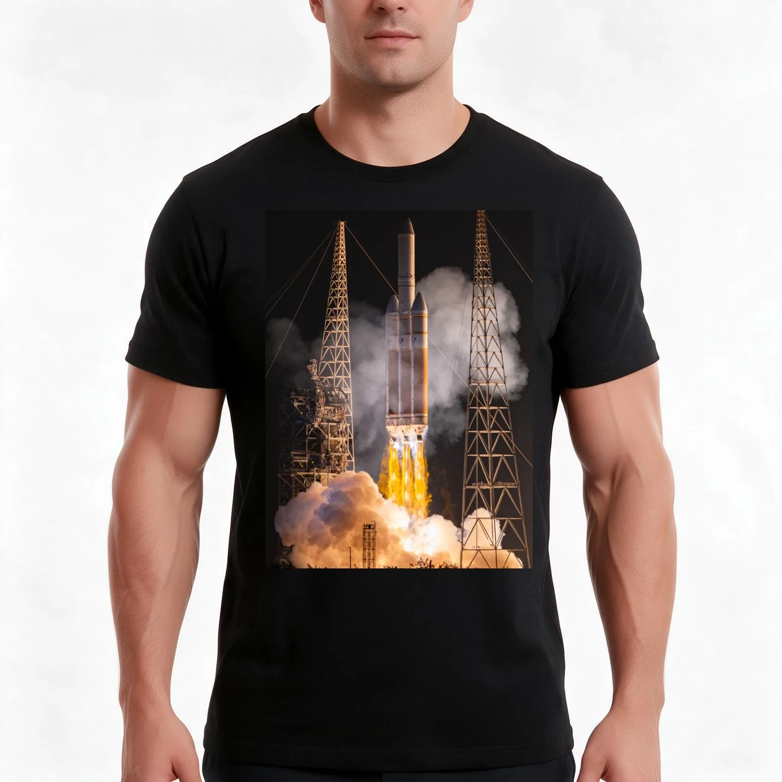 NROL-44 Launch T-Shirt, Summer Casual Cotton Tee, Oversized Streetwear Tops, Vintage Graphic Print, Loose Fit Short Sleeve