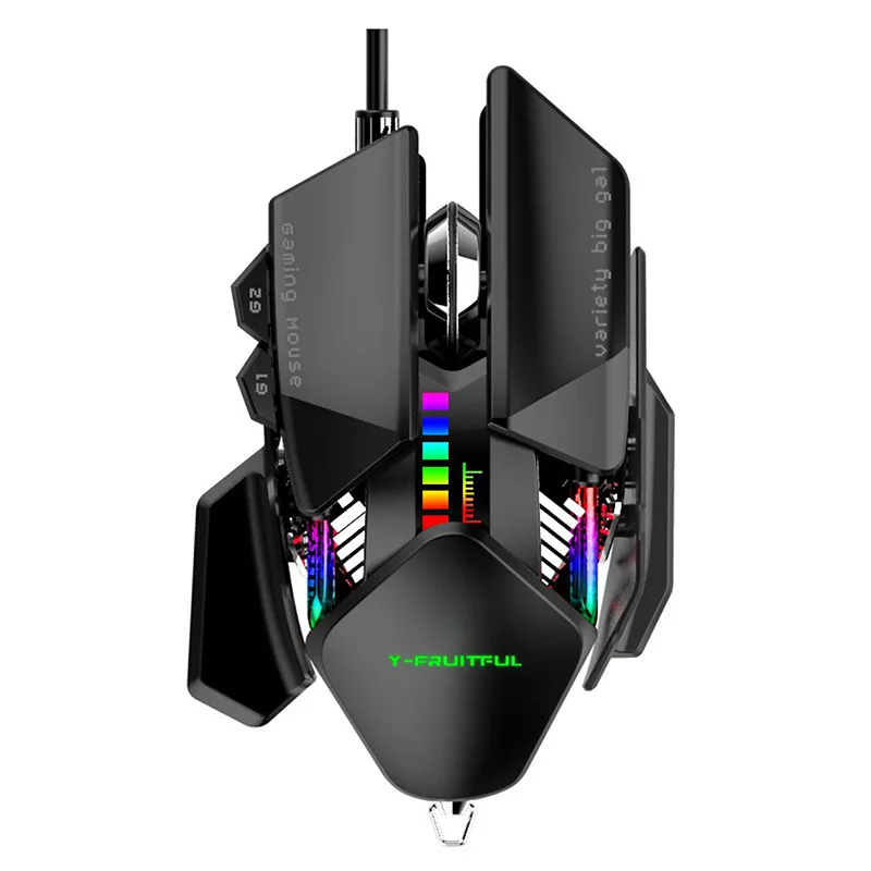 

M8 Mechanical USB Wired Gaming Mouse Macro Definition Breathing RGB Light Lightweight Ergonomics Ultra Low Latency Water Cooled