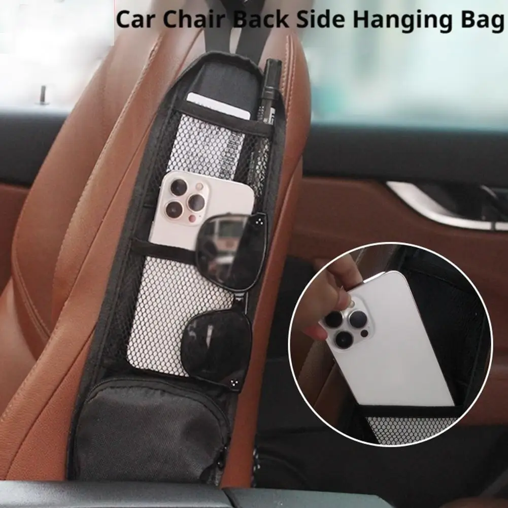 

Сумка для хранения автомобильного сиденья - подвесной органайзер из ткани Оксфорд с несколькими карманами Сумка для хранения автомобиля Удобные практичные аксессуары