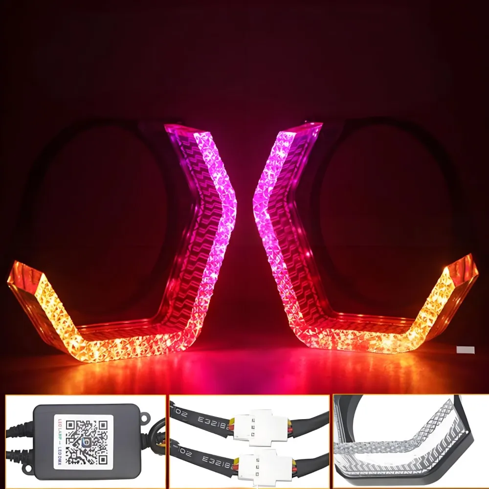 Angel Eyes Suitable for BMW System 2.5/3-inch Round 5D Angel Eyes Projector Cover Writing Car Projector Headlight LED Mask