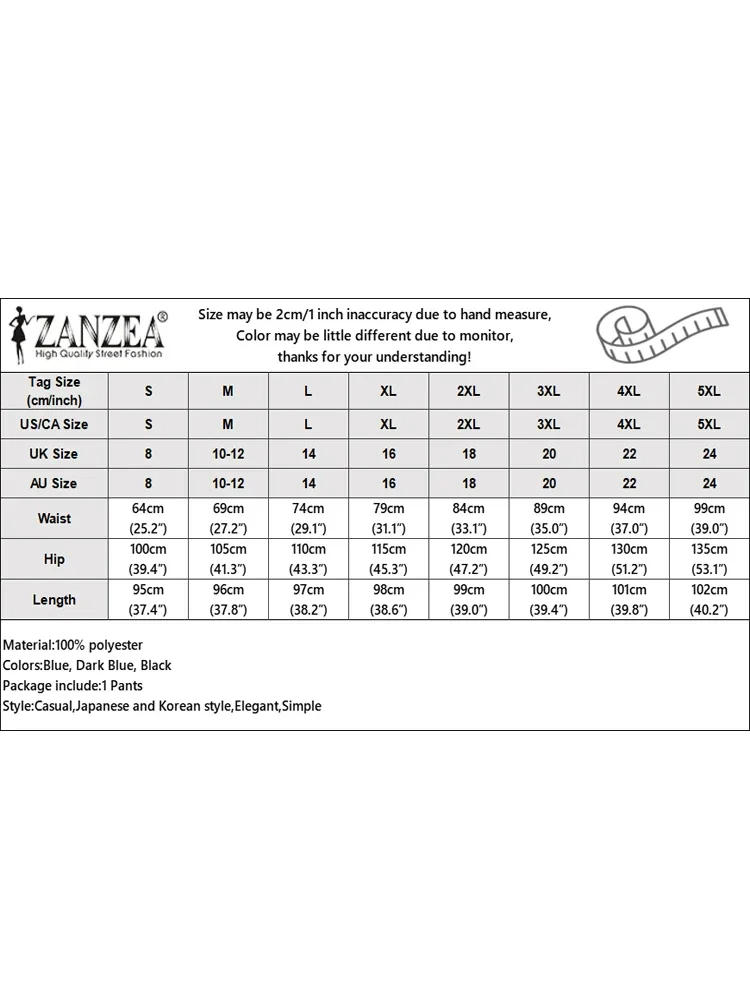 ZANZEA femmes Vintage pantalon à jambes larges 2025 automne taille haute pantalons longs décontracté taille élastique ample surdimensionné à volants Pantalons