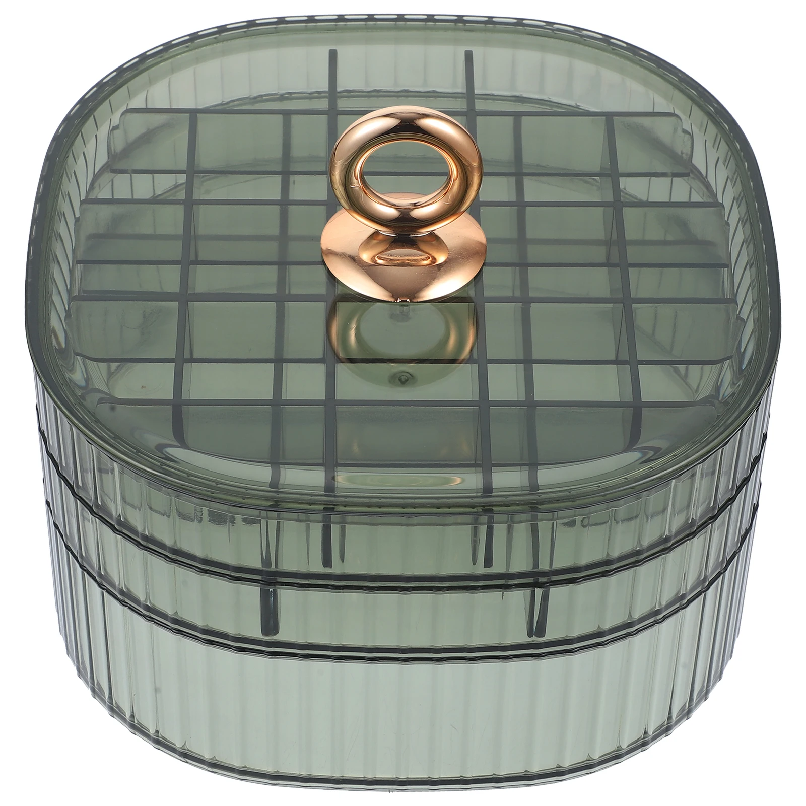 

Transparent Jewelry Box 32 Compartments 3-layer Stackable PP Material Ring-pull Design Earrings Storage Organizer