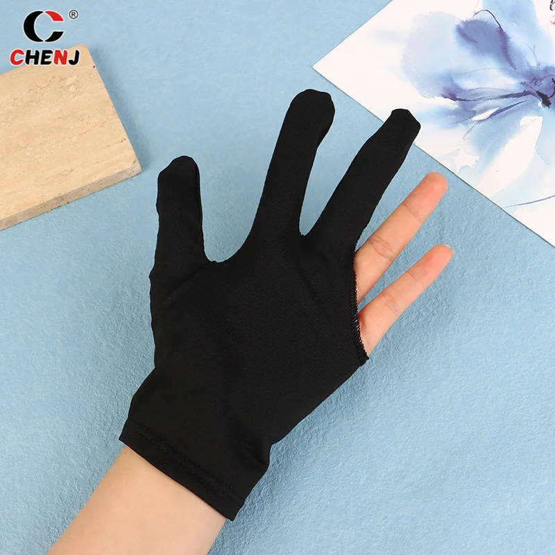 1Pcs Snooker Gloves Three-Finger Non-Slip Elastic Billiard Gloves Open Finger Billiard Pool Gloves For Both Hands