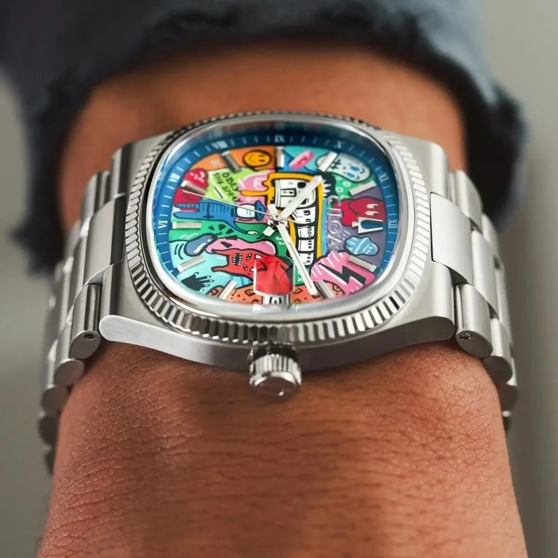 CILOA painted dial watch men's brand authentic trendy fashion 2025 new brand authentic high quality waterproof quartz watch - Image 4