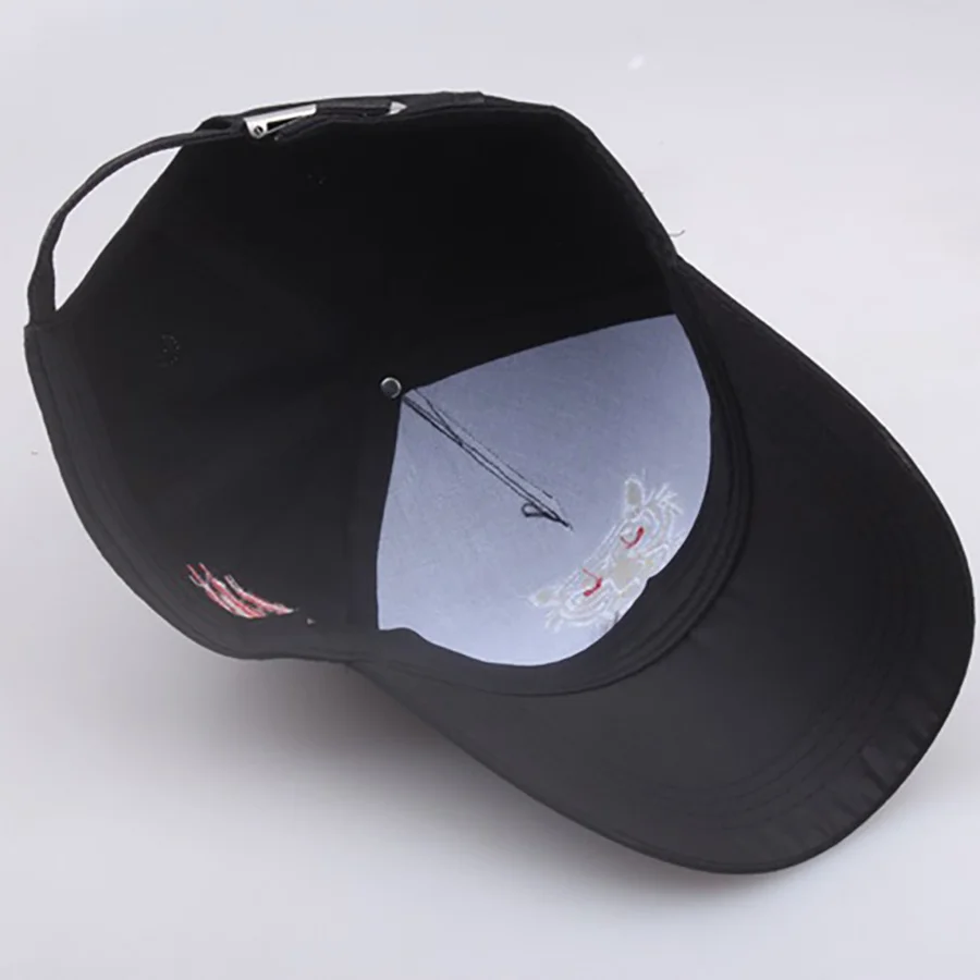 Sombreros de Hip-hop bordados de tigre Unisex, Gorras de béisbol ajustables al aire libre, sombrero de protección solar informal, sombrero de papá de pesca deportiva de viaje